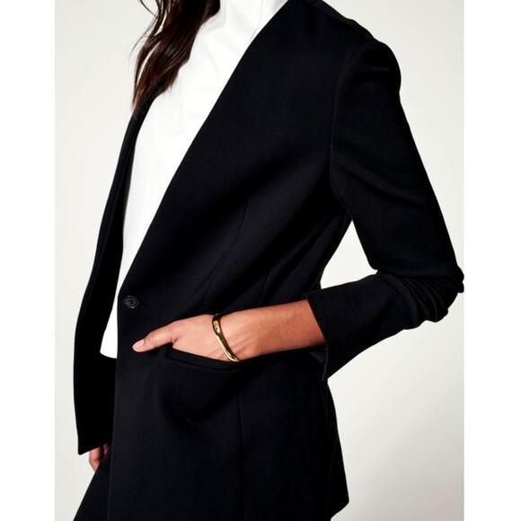SPANX Jackets & Blazers - Spanx Women's Classic Black Perfect Collarless Blazer Size L